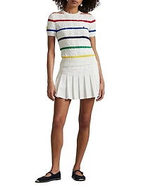 US Open Striped Cable-Knit Sweater