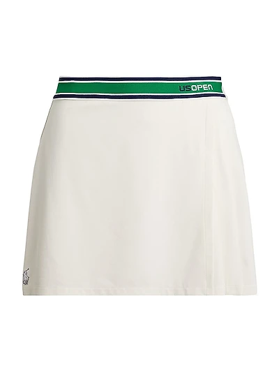 US Open Pleated Striped Wrap Skort