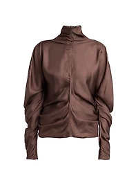 Miles Ruched Silk Blouse