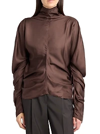 Miles Ruched Silk Blouse