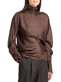 Miles Ruched Silk Blouse