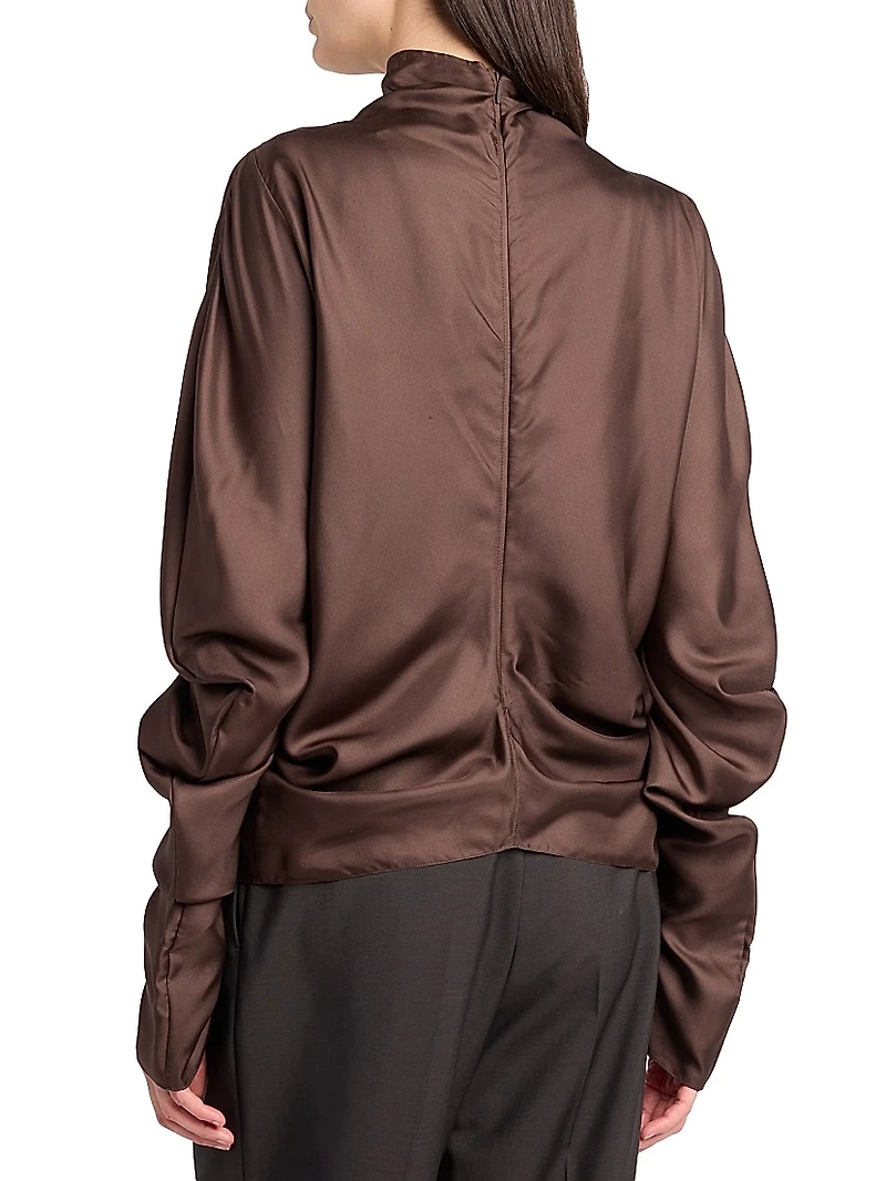 Miles Ruched Silk Blouse