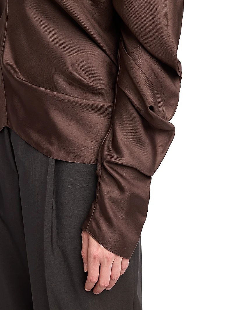 Miles Ruched Silk Blouse