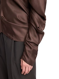 Miles Ruched Silk Blouse