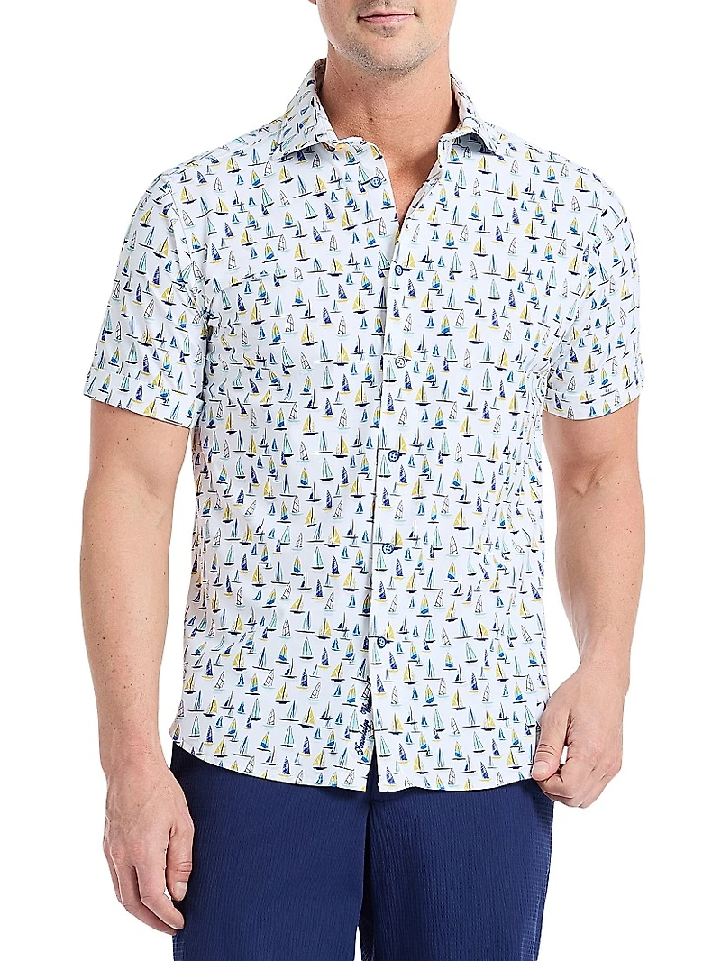 Trans Pacific Graphic Knit Shirt