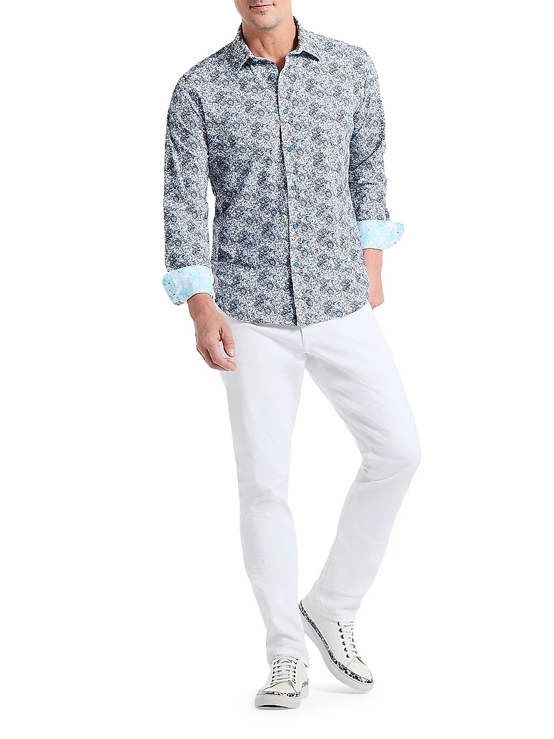 Fitzgerald Paisley Stretch-Cotton Shirt