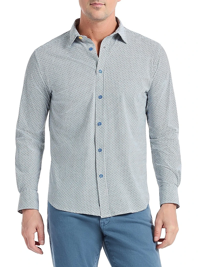 Caveda Abstract Stretch-Cotton Shirt