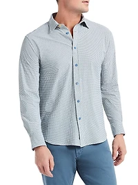 Caveda Abstract Stretch-Cotton Shirt