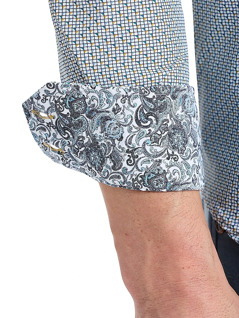 Caveda Abstract Stretch-Cotton Shirt