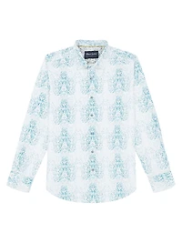 Fuerteventura Abstract Stretch-Cotton Shirt