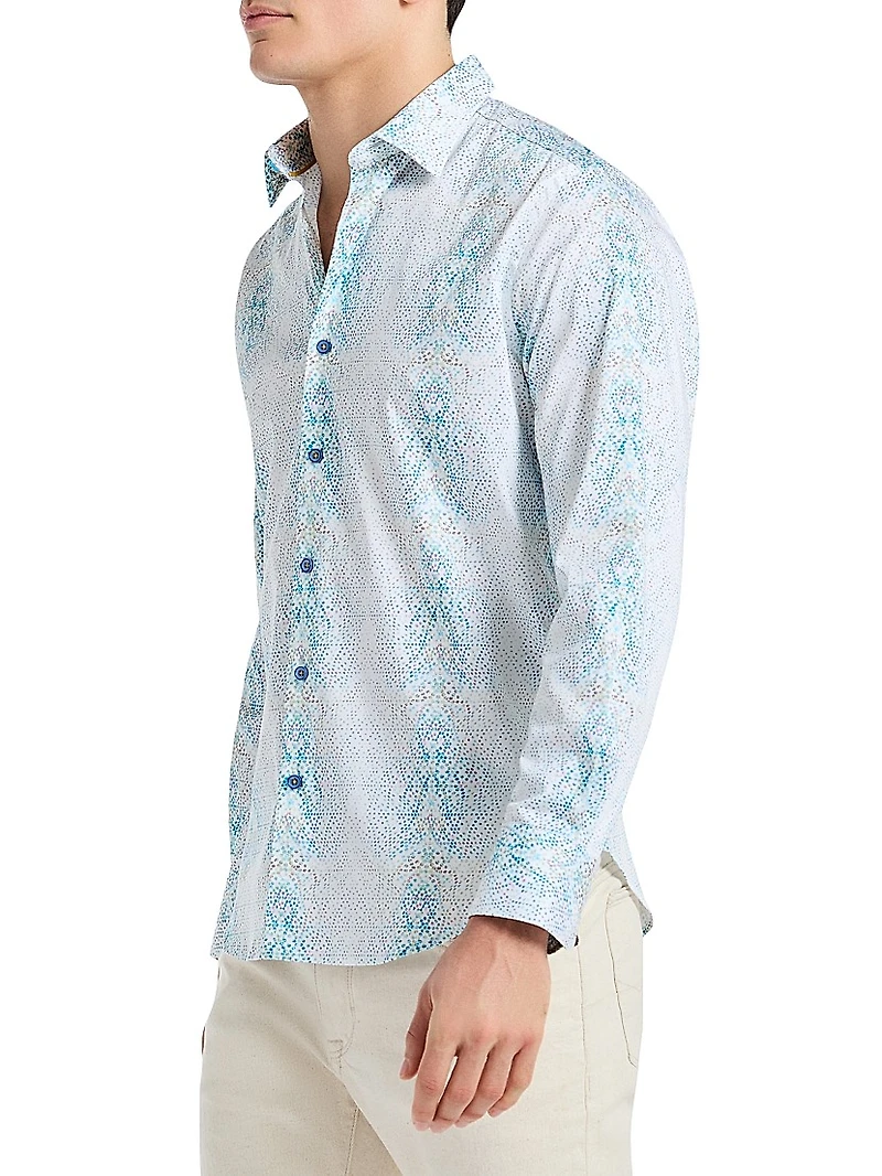 Fuerteventura Abstract Stretch-Cotton Shirt