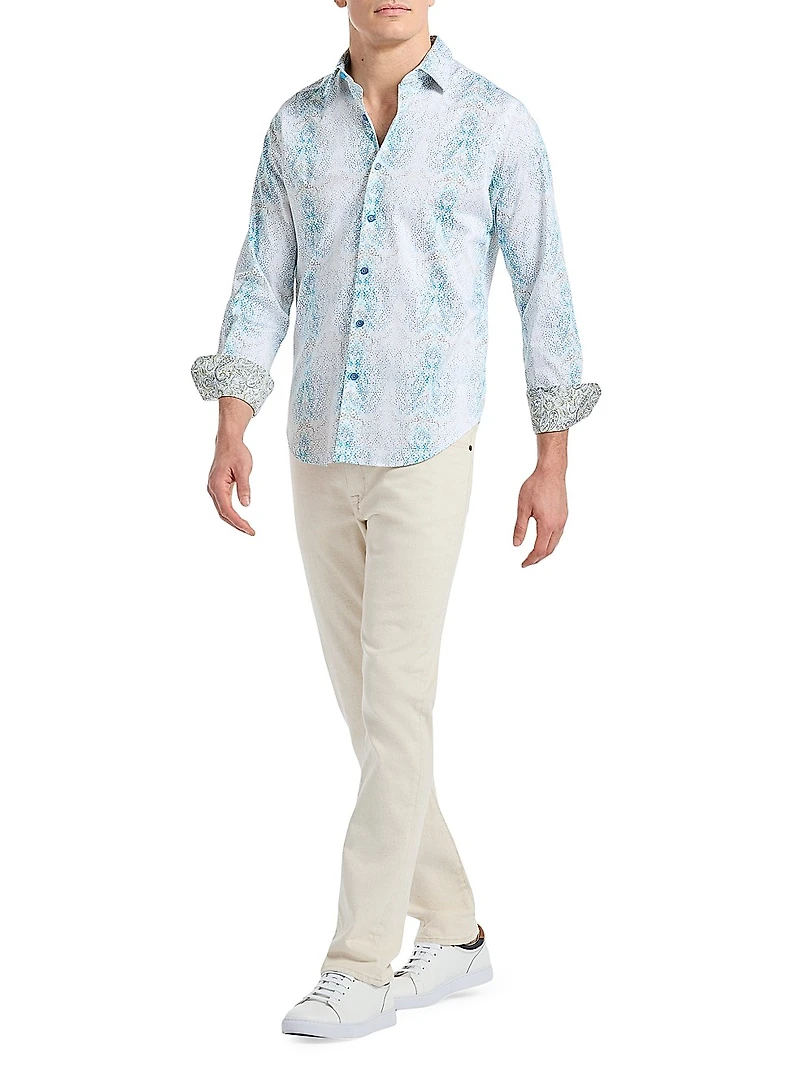 Fuerteventura Abstract Stretch-Cotton Shirt