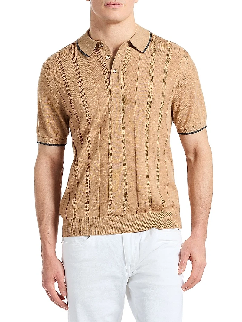 Edvan Wool-Blend Polo Sweater