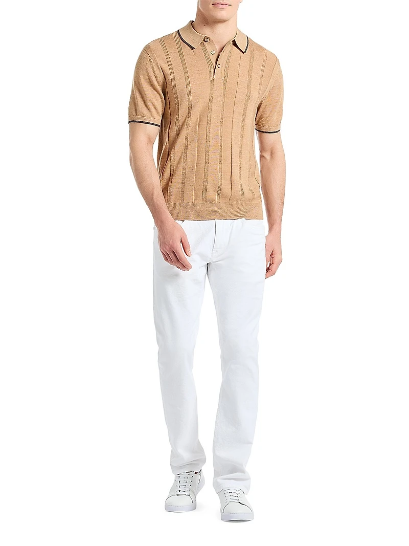 Edvan Wool-Blend Polo Sweater
