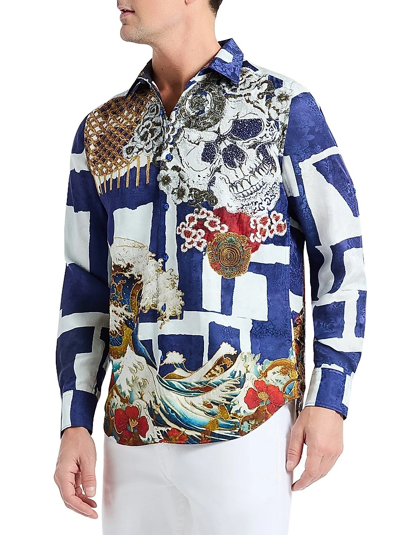 Shafik's Graphic Silk Shirt