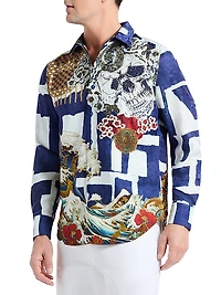 Shafik's Graphic Silk Shirt