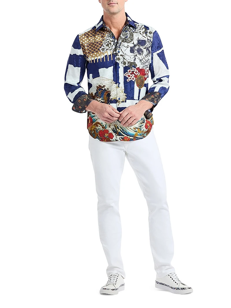 Shafik's Graphic Silk Shirt