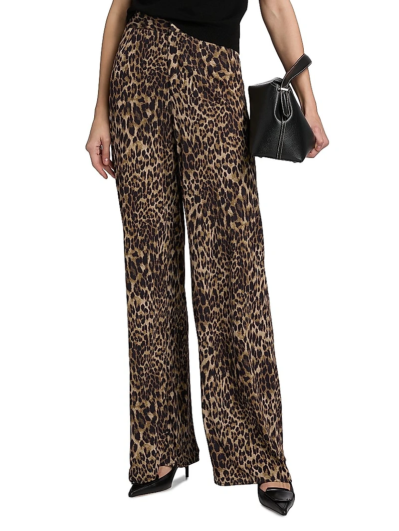 Kiana Leopard Wide-Leg Pants