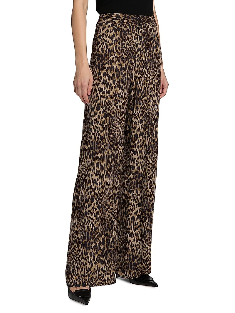 Kiana Leopard Wide-Leg Pants