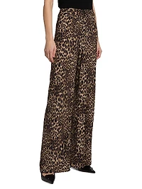 Kiana Leopard Wide-Leg Pants
