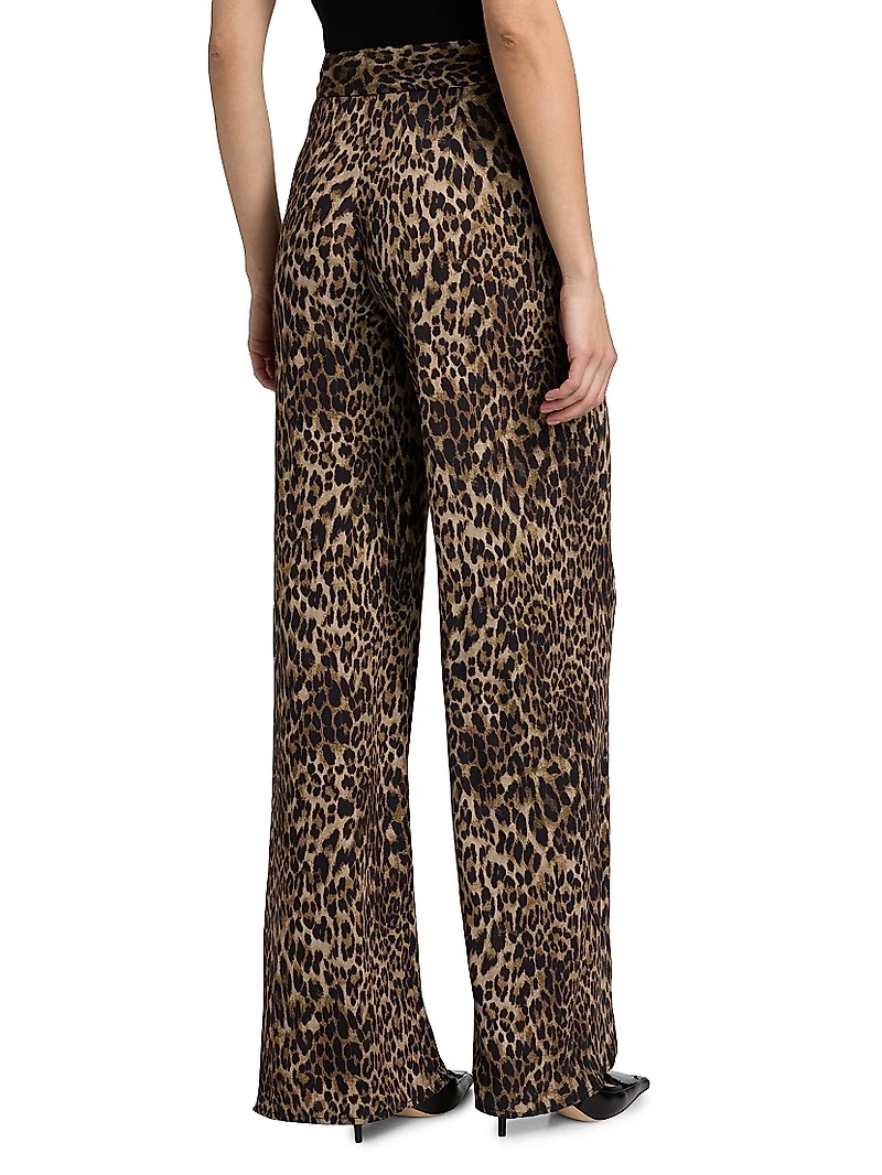 Kiana Leopard Wide-Leg Pants