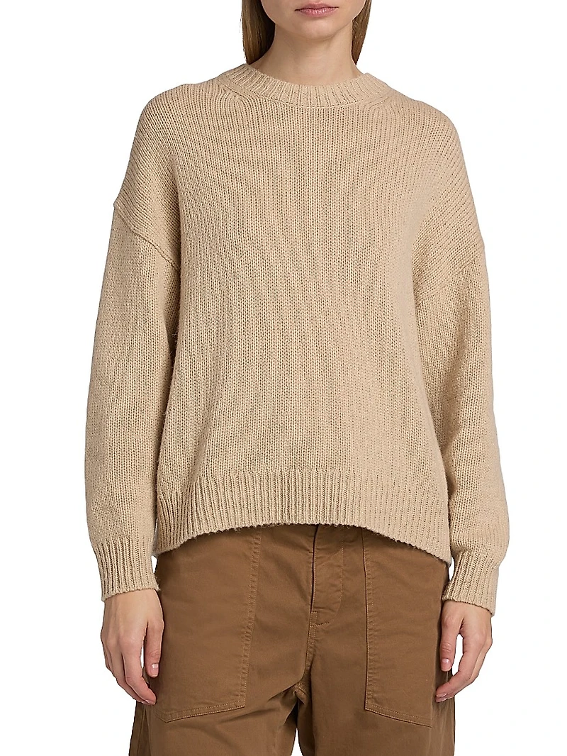 Chassy Camel Hair Crewneck Sweater