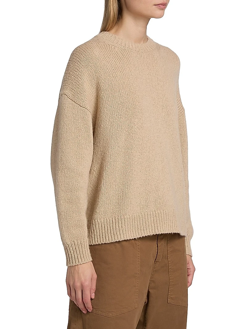 Chassy Camel Hair Crewneck Sweater