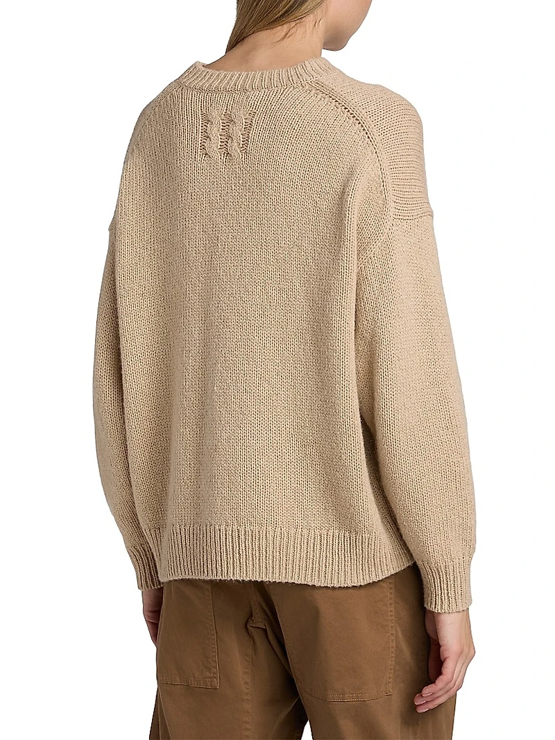 Chassy Camel Hair Crewneck Sweater