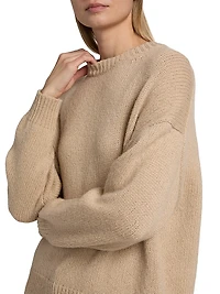 Chassy Camel Hair Crewneck Sweater