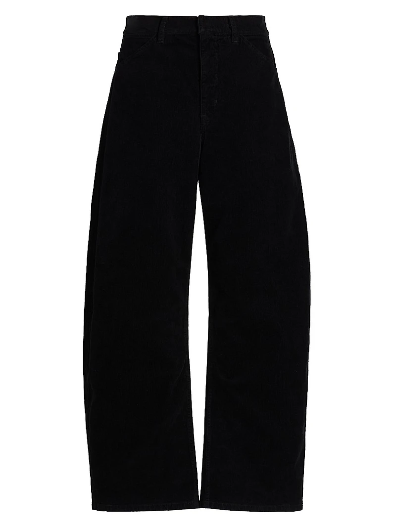 Tribeca Corduroy Barrel-Leg Crop Pants