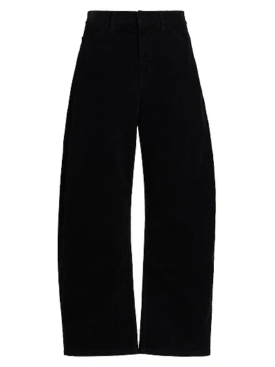 Tribeca Corduroy Barrel-Leg Crop Pants