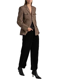 Tribeca Corduroy Barrel-Leg Crop Pants