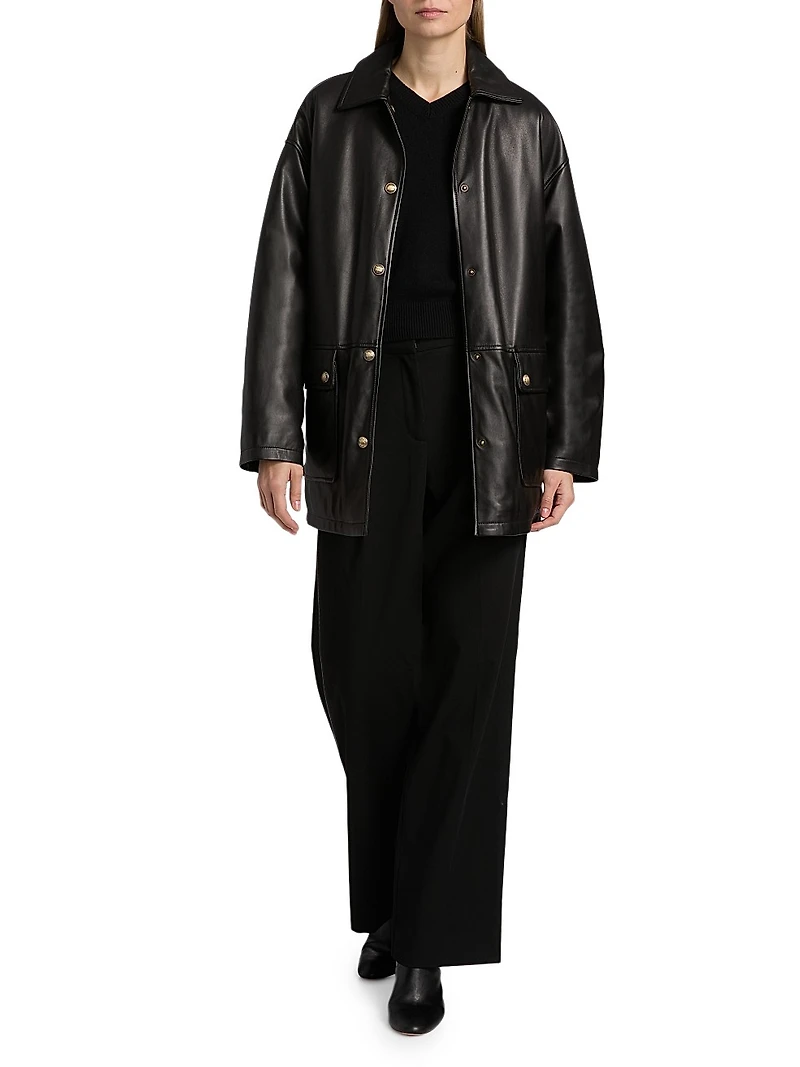 Cordel Leather Coat