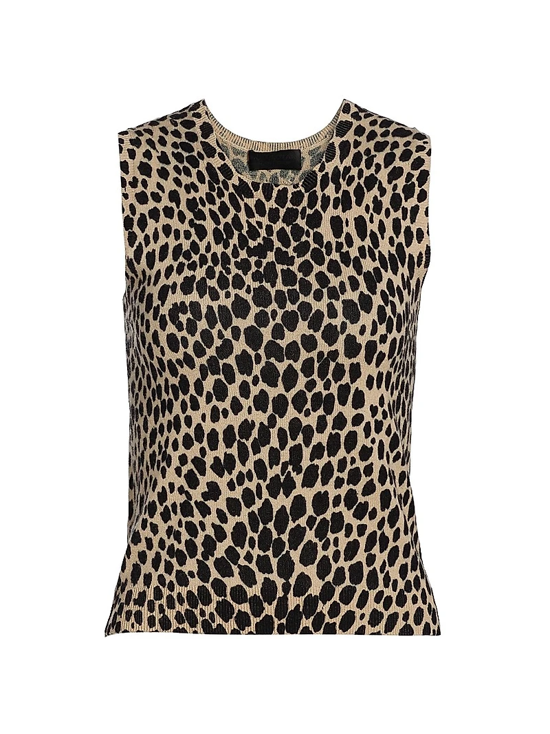 Nessa Cheetah Print Cashmere Tank