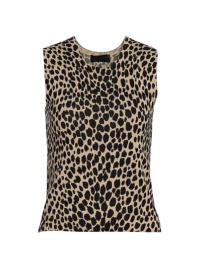 Nessa Cheetah Print Cashmere Tank