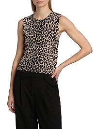 Nessa Cheetah Print Cashmere Tank