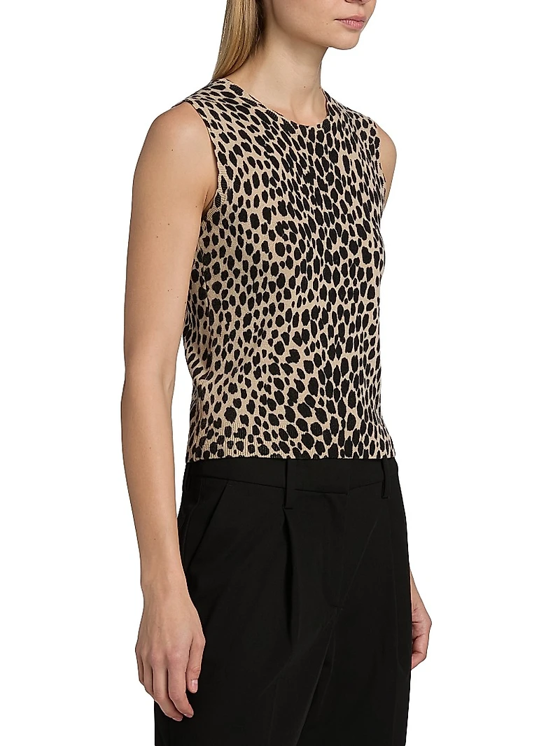 Nessa Cheetah Print Cashmere Tank