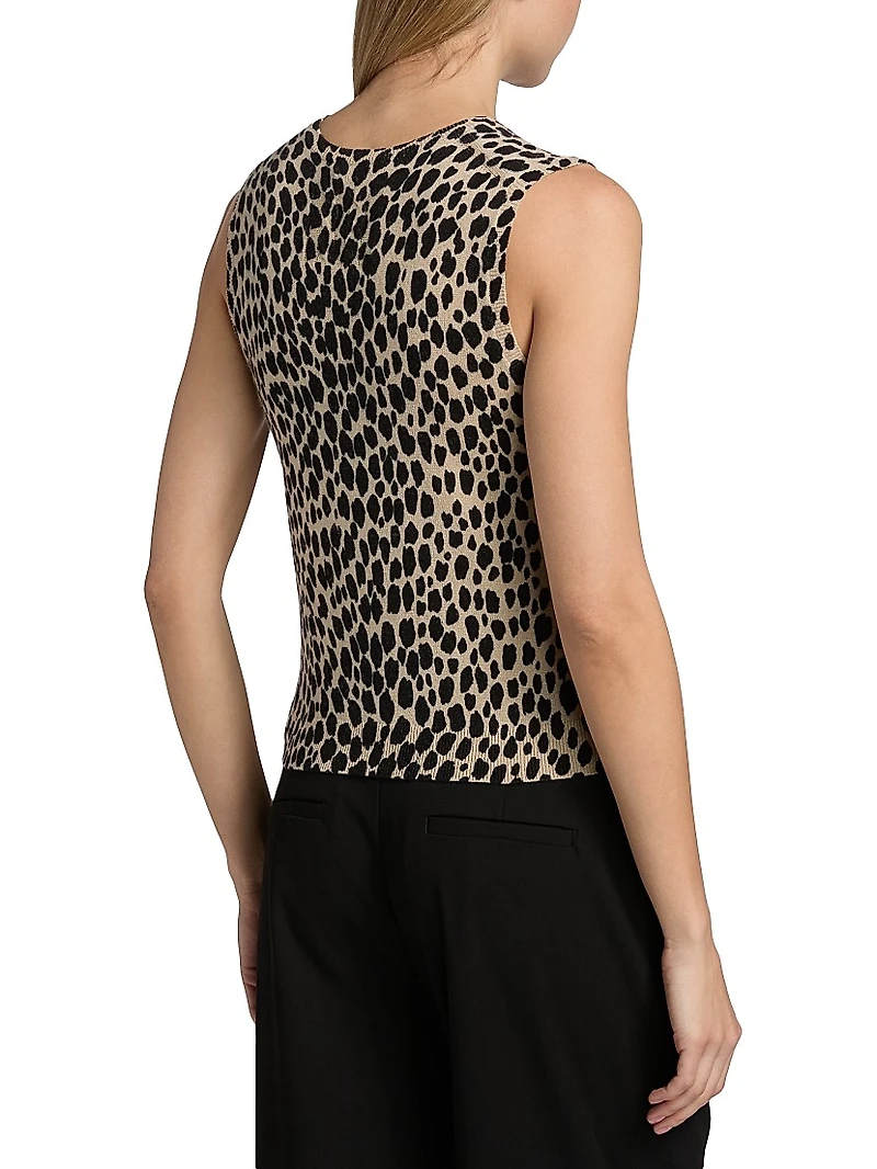 Nessa Cheetah Print Cashmere Tank