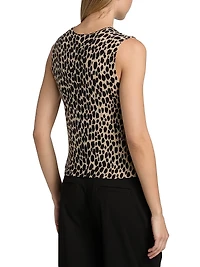 Nessa Cheetah Print Cashmere Tank