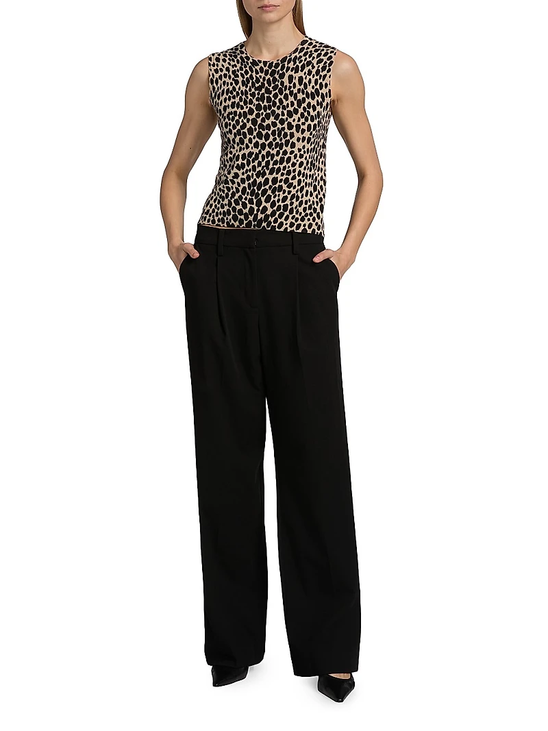 Nessa Cheetah Print Cashmere Tank