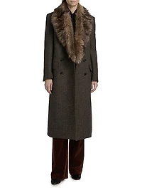 Edina Wool & Fur Long Coat