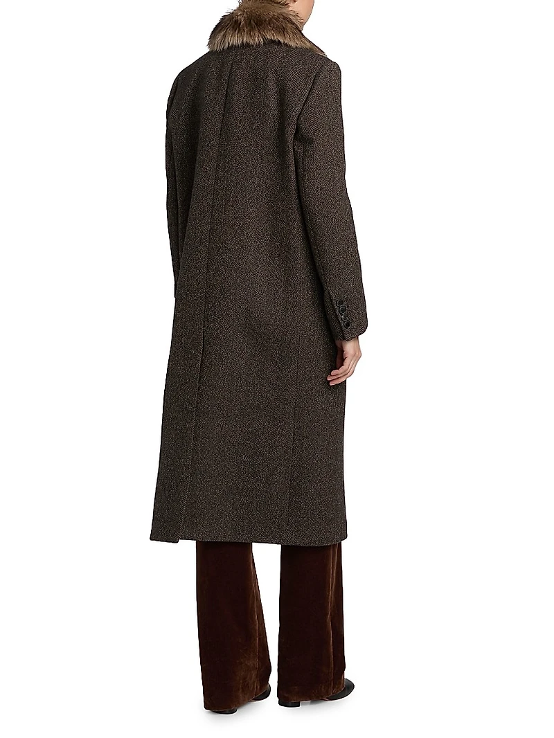Edina Wool & Fur Long Coat