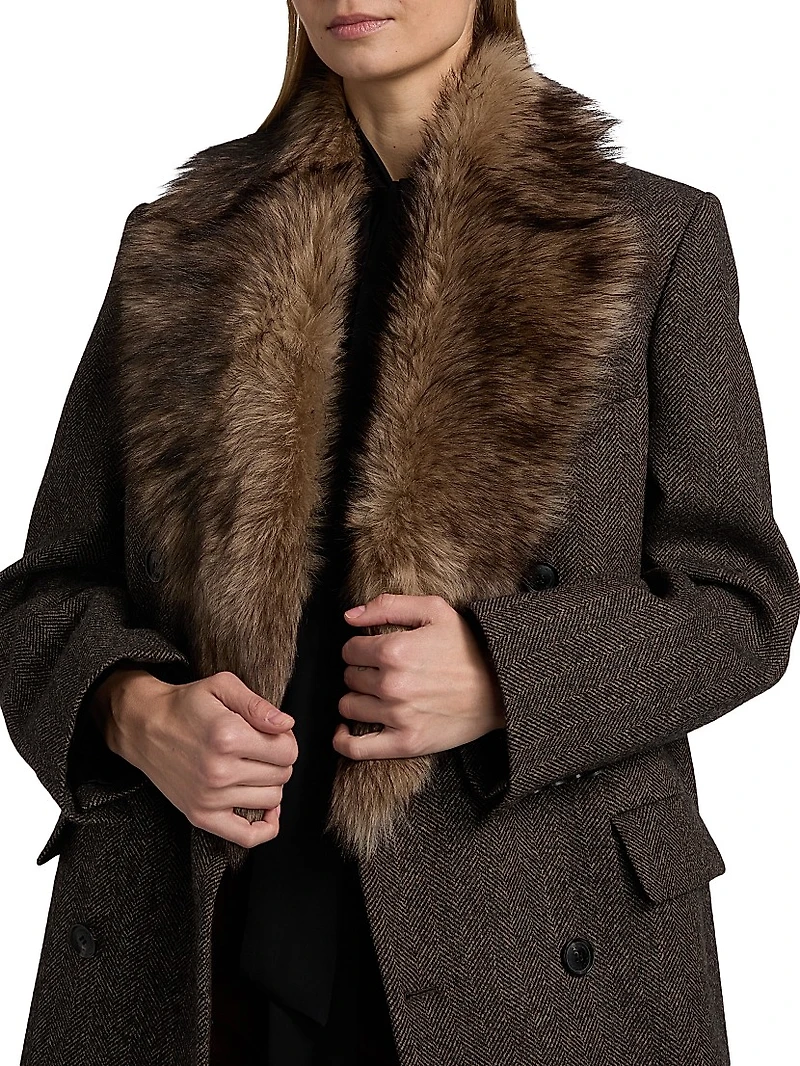 Edina Wool & Fur Long Coat