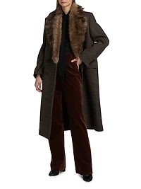 Edina Wool & Fur Long Coat