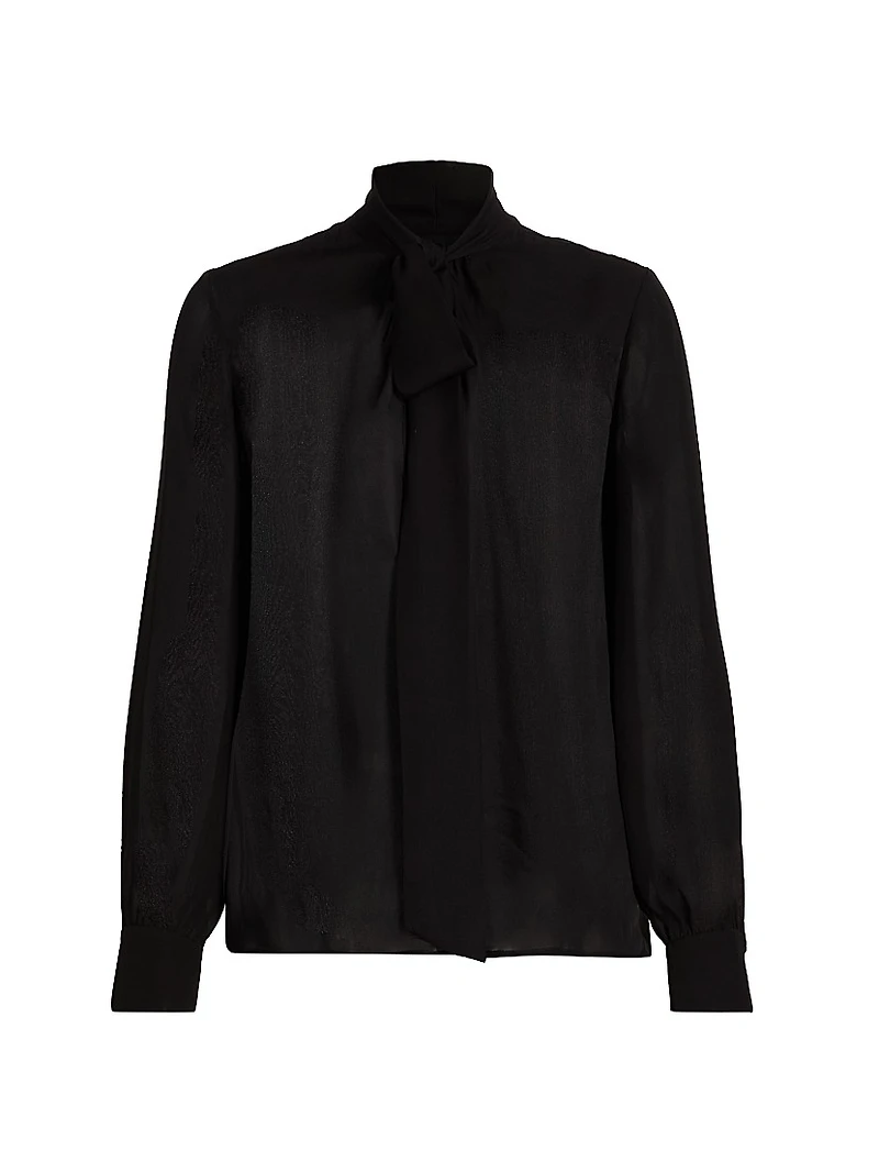 Janese Silk Tieneck Blouse