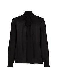 Janese Silk Tieneck Blouse
