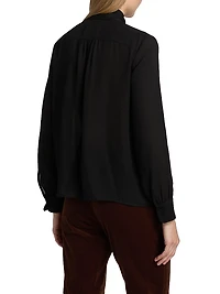 Janese Silk Tieneck Blouse