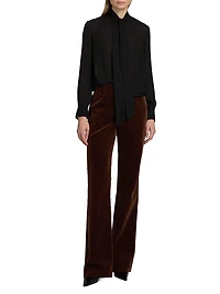 Janese Silk Tieneck Blouse