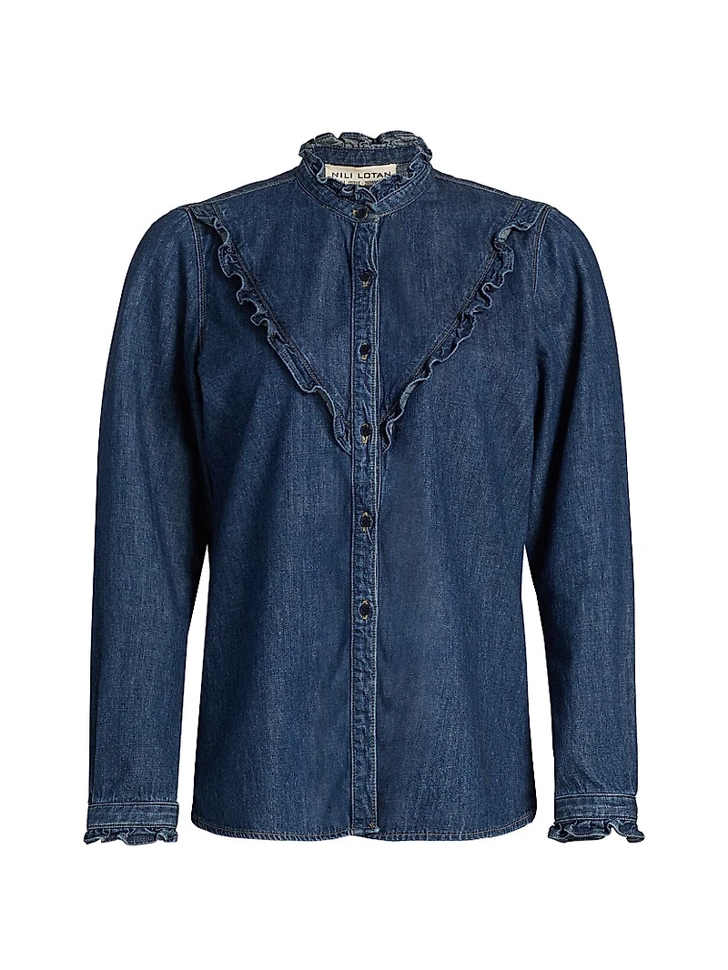 Marcela Denim Ruffled Shirt