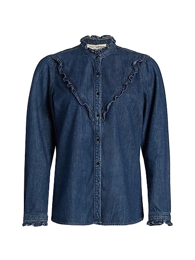 Marcela Denim Ruffled Shirt